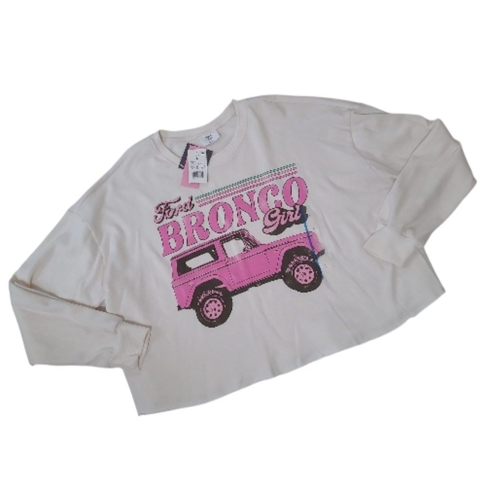 NWT Ford Bronco Girl Cropped Sweatshirt Sizr Large